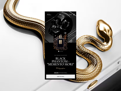 Kilian Paris — product page dark design ecommerce fragrance kilian paris luxury parfum product page promo snake typography ui user interface ux vadim yarmak visual design web web design