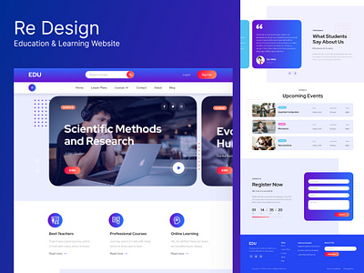 Education Learning Website Design adobe xd branding design edtech education educational website figma illustration landing page ui ux