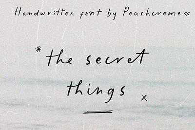 the secret things// handwritten font vector font