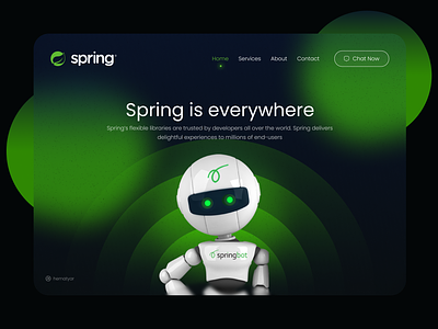 Spring Framework branding design landing page ui ux