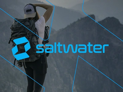 Saltwater Logo blue bluewater brand brand identity branding cycling design graphic design hiking hydration identity design logo ocean sand bed sea sports sun sweat thirst vector