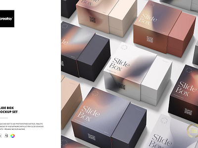 Slide Gift Box Mockup Set ring box