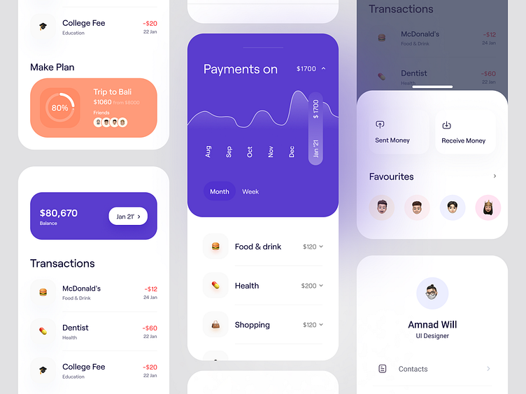 Finca. Finance App by Awe Mobile App for Awe Design Studio on Dribbble