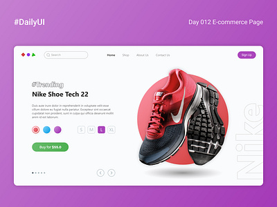#DailyUI day 012 challenge dailyui e commerce shoe shopping
