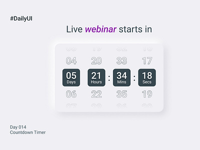 #DailyUI day 014 challenge countdown dailyui live webinar