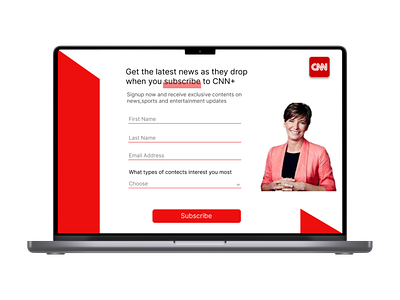 Subscribe Form branding cnn contact form content dailyui design design inspiration graphic design newsletter product design red subscribe subscribe button subscribe form subscribe newsletter ui uiux ux ux design