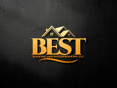 Best Roofing and Waterproofing LLC logo 3d branding design graphic design illustration logo typography