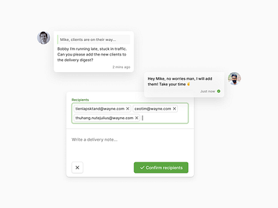WDS :: Integrated report delivery chat conversation daily ui dailyui design design system enterprise figma integrated light theme modal popup recipients report delivery software ui ux wds wholesome wholesome design system