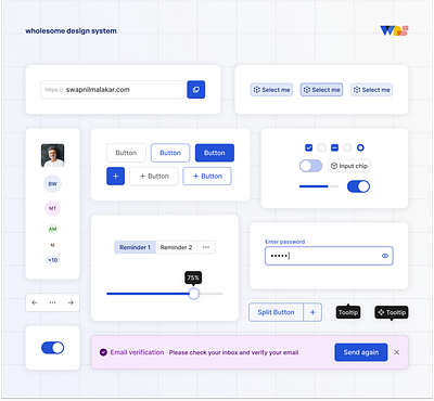 Introducing WDS :: Wholesome Design System button components daily ui dailyui design design system figma form field input field radio selection controls switch text field tokens ui variables variants wds wholesome wholesome design system