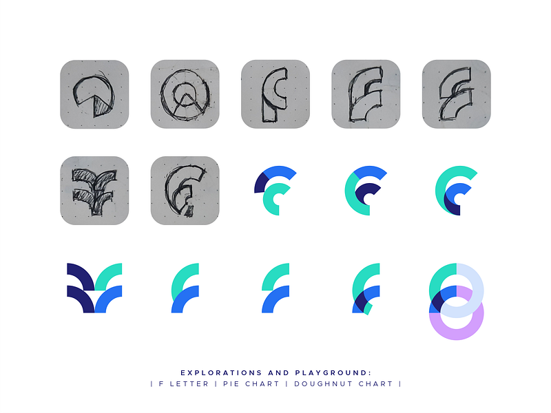 Finizzi Logo Explorations and Playgrounds app brand brand identity branding budget tracker doughnut chart f monogram finance fintech icon logo logo design logo exploration mark monogram personal finance pie chart startup symbol