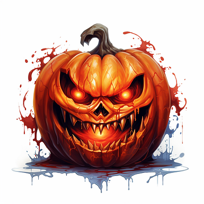Scary Halloween Pumpkin art clipart design graphic design halloween monster pumpkin scary