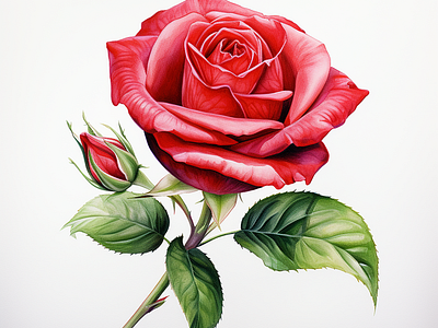 A RED ROSE art clipart flower red rose