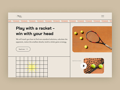First page For Tennis Classes Concept №1 concept first page homepage sport tennis uxui design webdesign