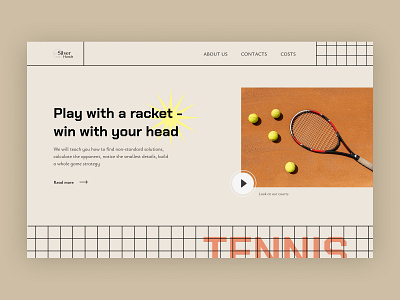 First page For Tennis Classes Concept №2 concept first page homepage sport tennis uxui design webdesign