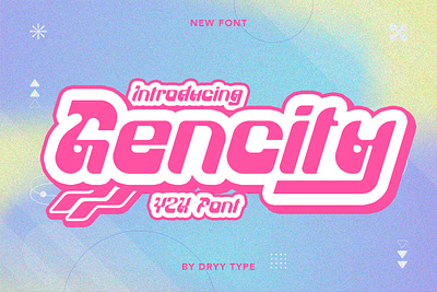 Gencity - Y2K Display Font branding design displayfont fashion font k pop music font retro typeface y2k y2k font