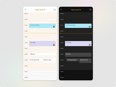 Hourly Schedule | Task Management Mobile App app app design branding dashboard design graphic design kanban minimal mobile mobile app mobile up motion graphics saas task managment to do ui ui design uiux ux web