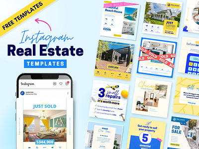 Free Canva Real Estate Templates for Instagram canva design canva instagram canva post canva template free canva template free instagram template free template instagram template