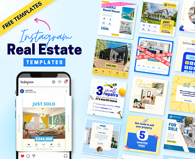 Free Canva Real Estate Templates for Instagram canva design canva instagram canva post canva template free canva template free instagram template free template instagram template