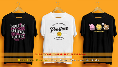 Create custom amazing typography t shirt design for men, women a branding t shirt design custom t shirt custom tshirt graphic design illustration logo design shirt design t shirt design typography vector design