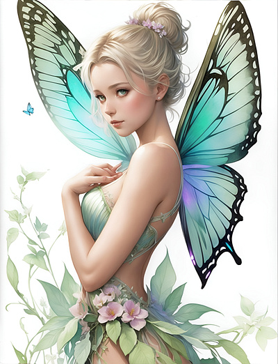 Tinkerbell Fairy art butterfly clipart design fairy flower illustrator tinkerbell