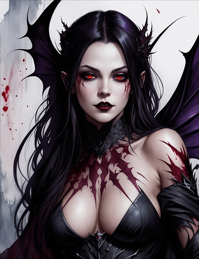 Gothic Vampire art clipart design dracula gothic illustration succubus vampire woman