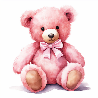 Pink Teddy Bear art bear brown clipart design illustration pink teddy bear