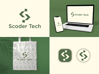 Scoder Tech Logo abstract logo ai artificial intelligence brand identity branding coder geometric logo logo design logo designer logomark modern modern logo programming software startup symbol tech tech logos technology