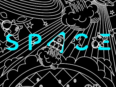 Space design graphic design illustration line poster vector