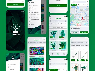 Treeland Plant Shop Mobile App Design app app design branding design e commerce e commerce app e commerce design ecommerce flower graphic design illustrations mobile app design mobile design mobile ui plant uidesign ux ui uxdesign virtual reality webdesign