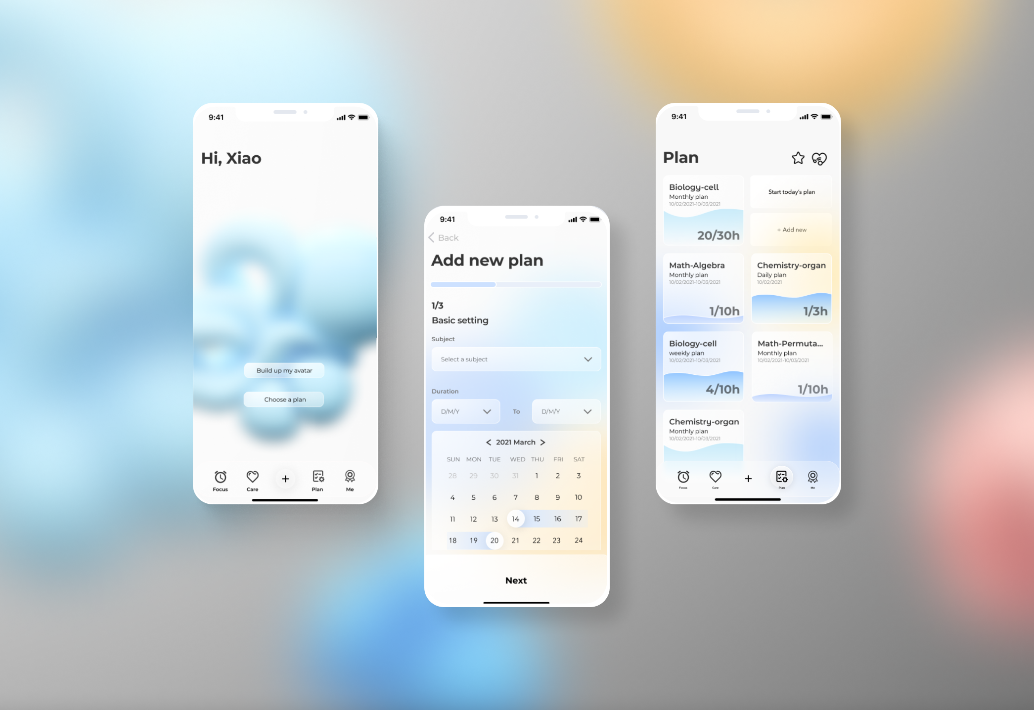 Focus App for Study by Aria Xiying Bao on Dribbble