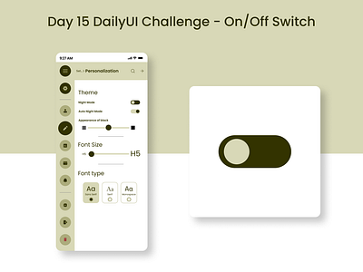 Day 15 DailyUI Challenge - On/Off Toggle Button animation art gallery dailyui settings ui