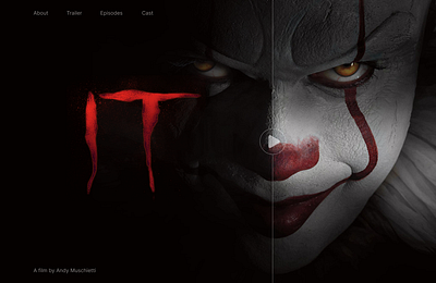 IT Movie · Web Design Concept black brand branding clean concept design home homepage interface landing page minimal minimalism minimalist red simple ui ux web website white