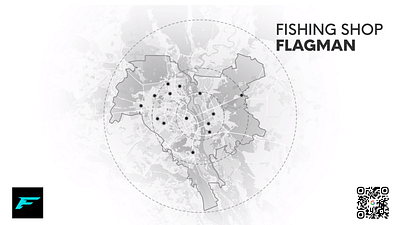 Animated map of Flagman fishing shops in Kyiv 2d animation after effects branding design explainer flat animation kyiv logo map animation motion graphics ukraine vector