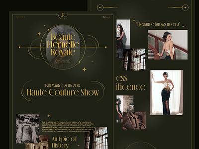 Haute Couture Fashion Landing Page Website Design beauty classic couture dark dress elegance fairy tale fashion haute couture homepage jewelry landing page landingpage luxurious ui user interface web design website website design