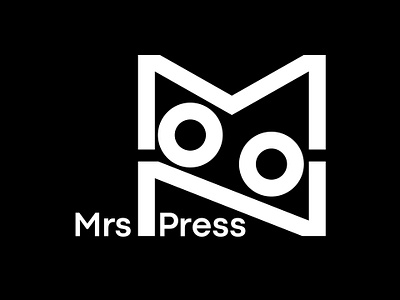 Mrs. Moon Press logo branding custom design graphic design logo moon press typography vector
