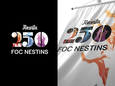 "Resita 250 Unextinguished Fires" logo branding custom design fire graphic design logo number numeral vector