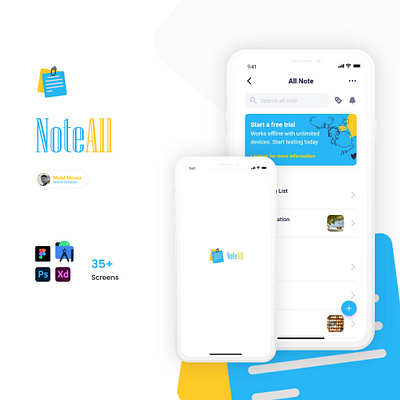 NoteAll app ui design app branding design graphic design illustration logo typography ui ux vector