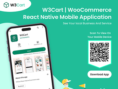 W3Cart | WooCommerce React Native Mobile Application app creative design ecommerce mobile app mobile application product design react native react redux template ui uiux web design website woocommerce