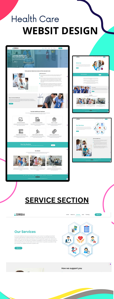 Health Care Website Design branding elementor landing page graphic design landingpage ui we webdesign wordpress website design