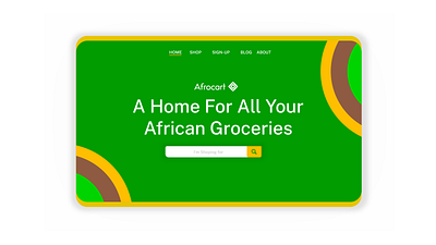 Afrocart adetomiwa.io afrocart branding e commerce green landing page logo ui