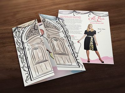 Leona Edmiston Fashion Brochure advertisement brochure creative design fashion graphic design illustration marketing print design whimsical