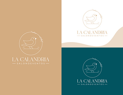 Concept: La Calandria Logo Design. botanical logo line art logo logo logodesign monogram logo simple line art logo simple logo