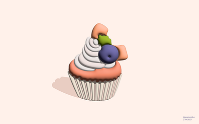 Cupcake 3d 3dillustration 3dillustrator adobe design dessert drawing food graphic design illustration illustrator vector