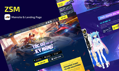ZingSpeed Mobile Website branding design figma game landingpage mainsite photoshop racing game ui ui design website
