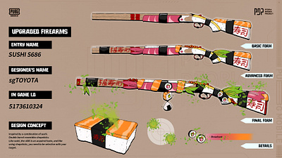 PUBGm concept: SUSHI s686 brentblack concept art design game design graphic design illustration pink