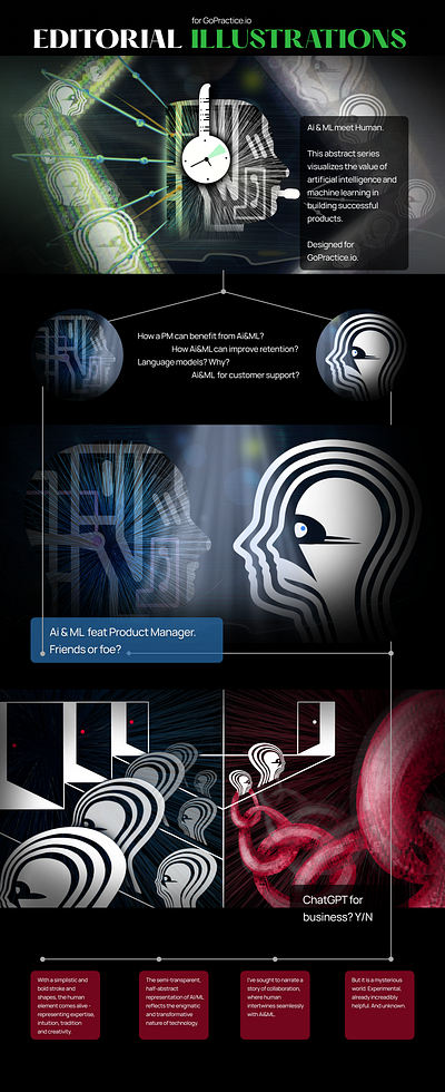 AI&ML meet Human — editorial illustrations art artificial intelligence cartoonish editorial graphic design illustration illustrator machine learning management product management retention