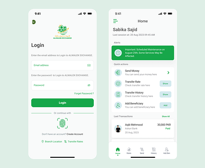 Money Transfer App app design figma ui