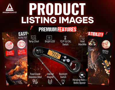 Amazon Listing || Digital Meat Thermometer a content adobe illustrator adobe photoshop amazon amazon a amazon ebc amazon listing amazon listing images ebc enhanced brand content graphic design listing listing design listing images