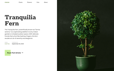 Plant Website Landing Page daily ui design landing page minimalism ui uiux web design