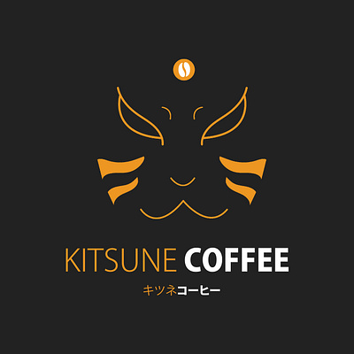 KITSUNE COFFEE apparel logo branding design flat logo graphic design illustration logo logo branding